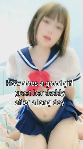 How Asian girls greet their daddies