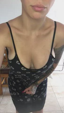 My natural boobs barely fit in this summer dress... [pop]