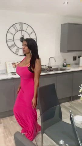 busty cleavage dress clip