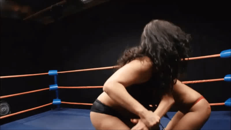 akira lane asian big tits brunette wrestling clip