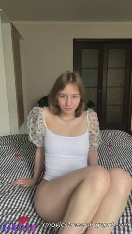 Babe Cute Innocent NSFW Natural Tits Nude Schoolgirl Teen TikTok clip