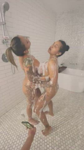 Don’t you just love watching an Asian hotwife and an Asian mixed Latina showering