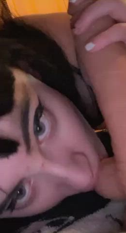Would you let a petite goth girl suck on your balls?