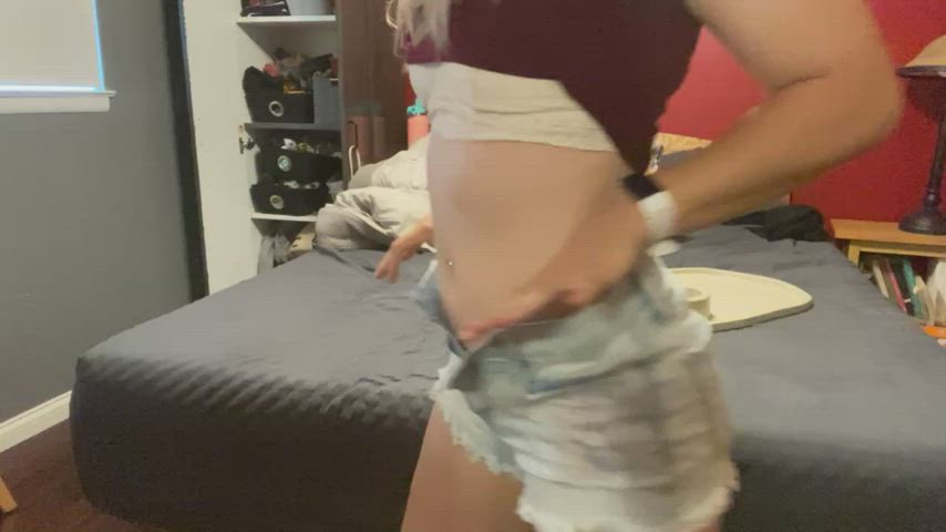 Ass Jean Shorts Jiggling clip