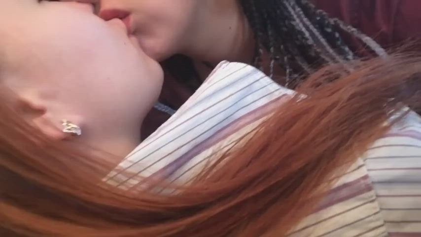 girlfriends kissing lesbians redhead sensual clip
