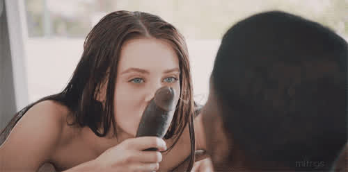 BBC Blue Eyes Cute Eye Contact Lana Rhoades Licking Lips Passionate Pornstar clip