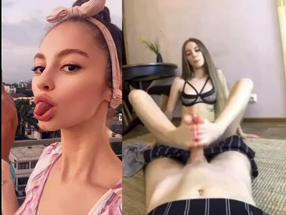Casual pictures and footjob video collage