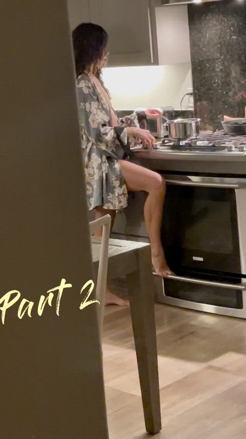 asmr brunette homemade kitchen legs pov sexy sneaky voyeur watching amateur-girls