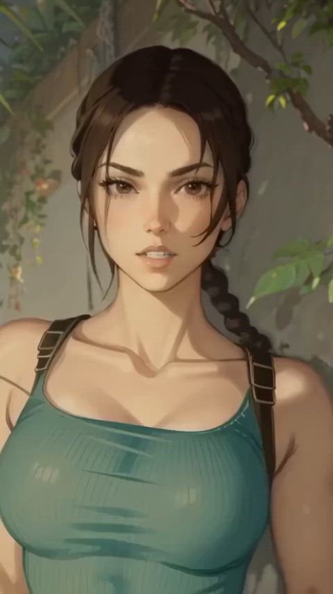 animation anime big tits dance dancing ecchi hentai lara croft tiny waist animated-sex