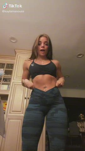 18 Years Old Barely Legal Fitness Muscular Girl TikTok clip