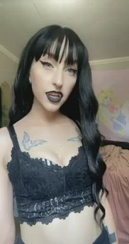 Domme Drooling Femdom Findom Goth Humiliation Spit clip