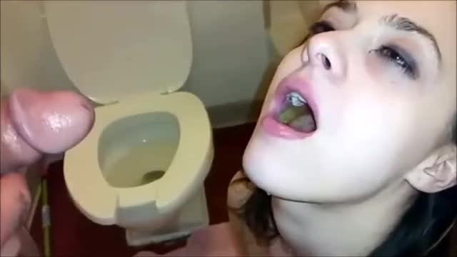 Girl drinking pee