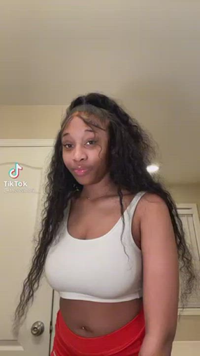 African American Bouncing Tits TikTok clip