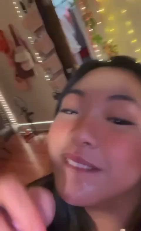 amateur asian babe cockslap deepthroat face fuck homemade pov teen throat fuck clip