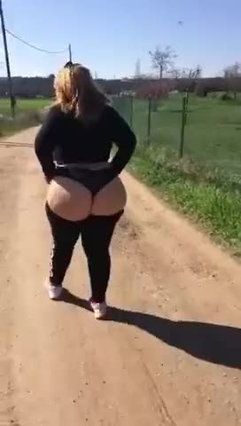 Big booty walking happy