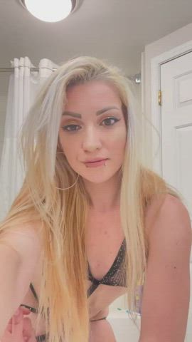 blonde cute lingerie selfie small tits clip