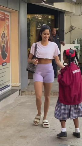 Janhvi Kapoor in tight shorts post workout