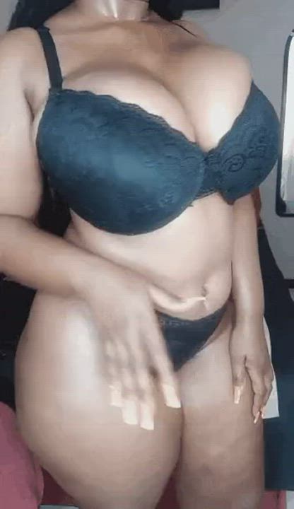 African BBW Big Tits Bra Cleavage Ebony Panties South African Thick clip