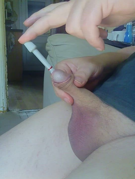 Limp dick, The red line is at 24cm, almost got there. Would have, if I had been hard.