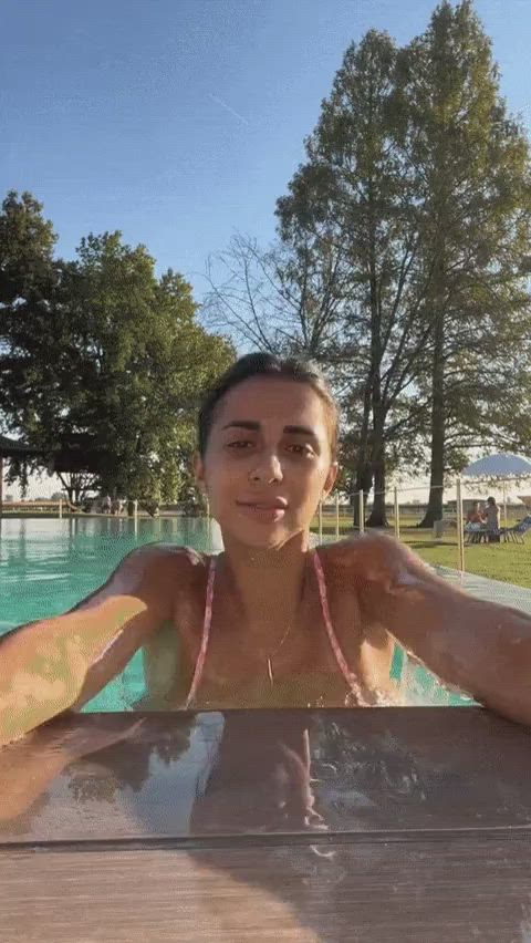 amateur big tits bikini micro bikini pool swimming pool teen tits just-boobs clip