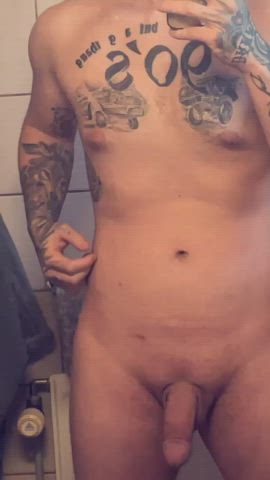 big dick exhibitionist nsfw naked tattoo clip
