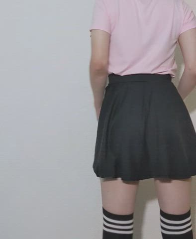 ass crossdressing dancing femboy sissy skirt clip