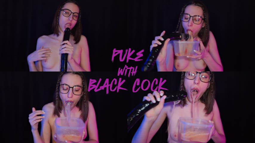 PUKE w/ BLACK COCK • dildo, hardcore, vomit, scat • Full video is available on