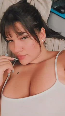 big tits boobs brunette latina natural tits tattoo tease teen tits clip