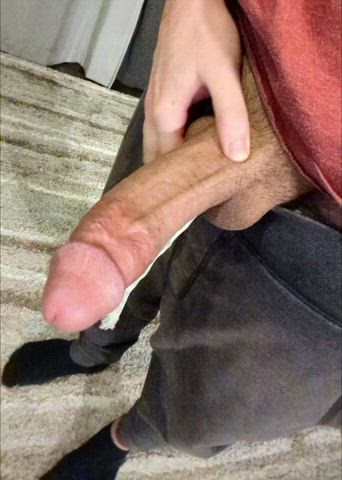 Stroking my thick cock on a lazy Friday night
