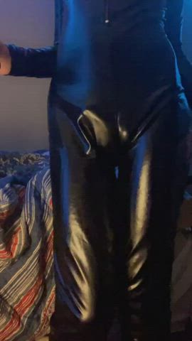 catsuit femboy leather nsfw trans trans woman vibrator clip