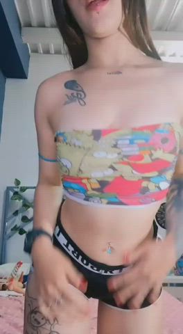 ass big ass camgirl latina lingerie piercing smile tattoo webcam clip