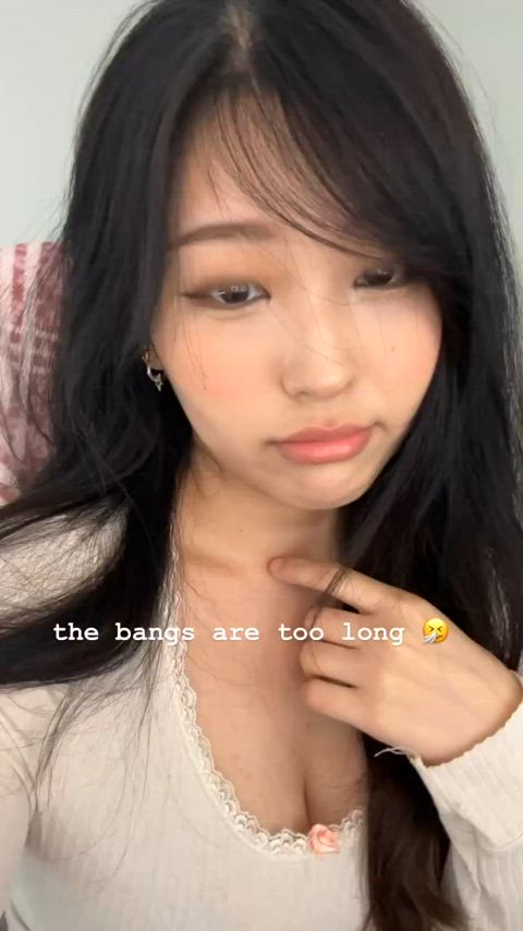 Bangs Asian Cleavage Porn GIF by notboro
