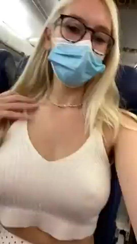 airplane amateur big tits blonde exhibitionism exhibitionist masturbating natural