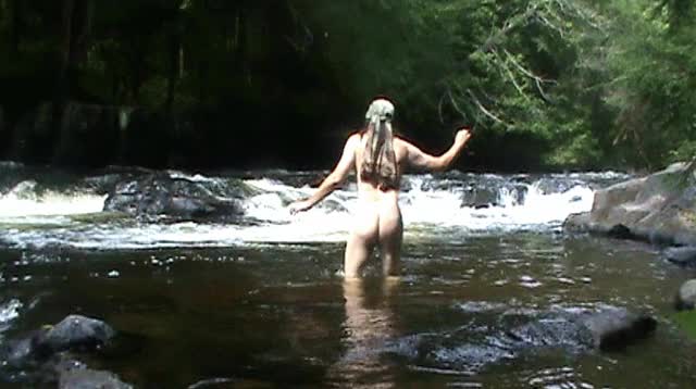 Mark Heffron - Nudist Tai Chi in a River 1