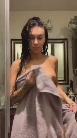 ass boobs sensual strip tattoo tease tits waitress wet clip