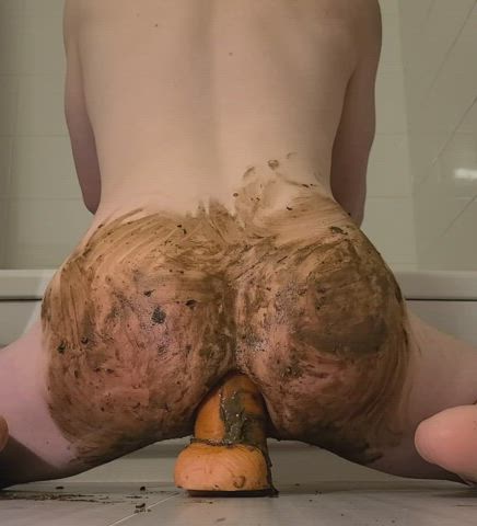 anal anal play dildo huge dildo humiliation messy riding toilet twink wet and messy