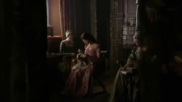 Anne Boleyn's (Natalie Dormer)  sewing: the Tudors