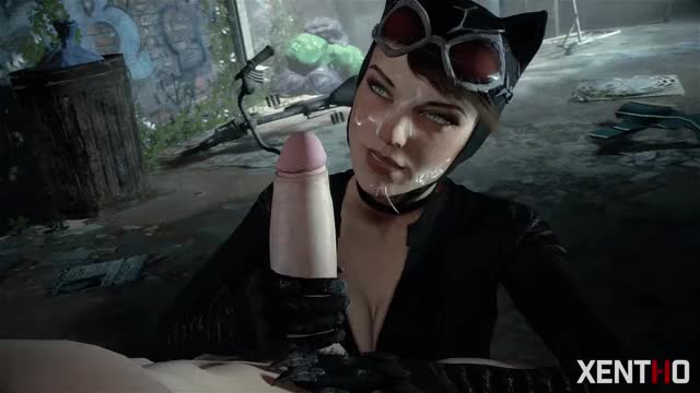 Catwoman-sloppy-Blowjob