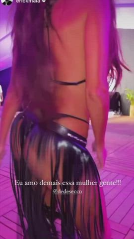 brazilian bubble butt celebrity dancing milf tanned thong clip