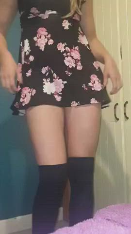 First post here. My mom was mad at me that i didn't wear panties under this dress.