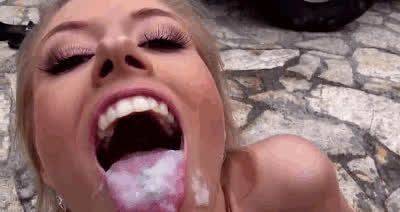 bukkake cum in mouth cum swallow swallowing clip