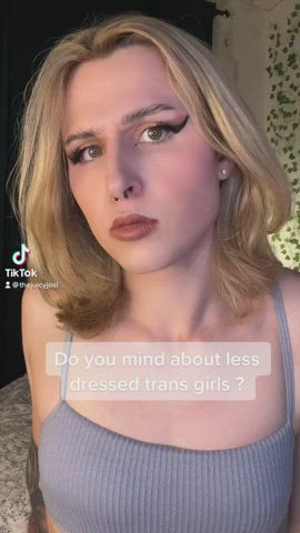 blonde cute german muscular girl sissy swimsuit tiktok trans trans woman clip