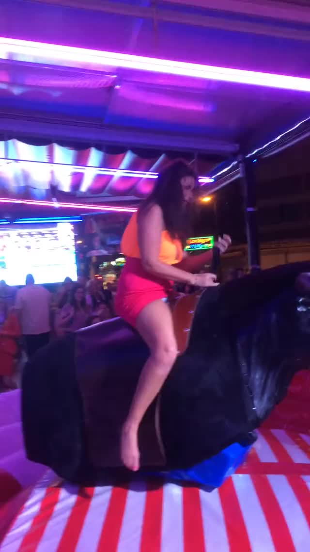 benidorm boobies riding bull