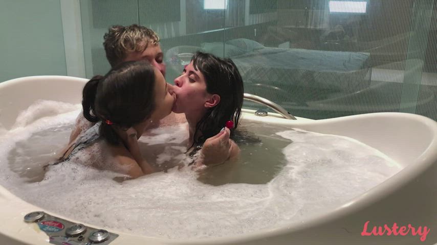 Hot Tub Threesome With Beautiful Brazilians
