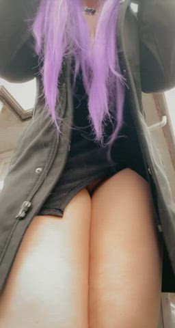 Purple haired slut POV striptease for your enjoyment