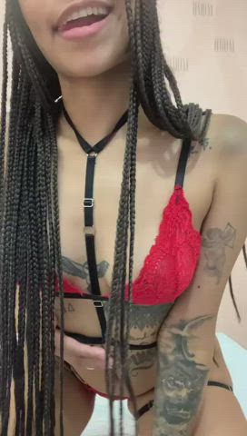 colombian ebony latina lingerie lips long hair skinny tattoo teen clip