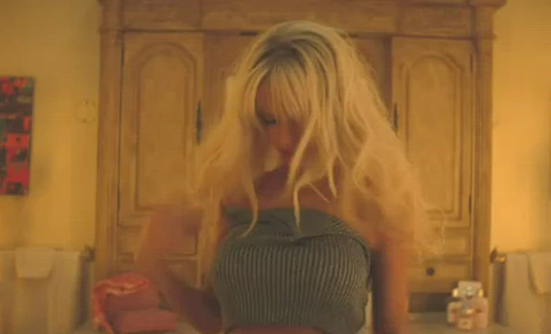 Lily James as Pamela Anderson in “Pam &amp; Tommy”