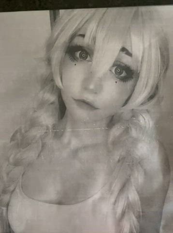 big eyes celebrity cosplay costume cum cumshot small tits tribute clip