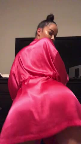 Twerking in her robe