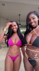Big Tits Bikini Cute Ebony Smile clip